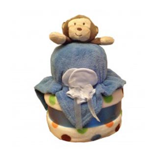 2 Tier Boys Nappy Cake image