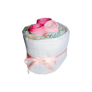 Baby Bib Pink Nappy Cake image