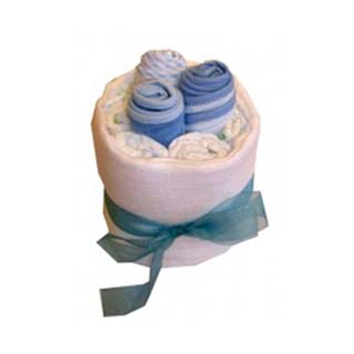 Baby Bib Blue Nappy Cake image