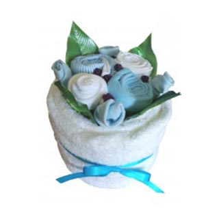 Blooming Towel Cake - Blue image